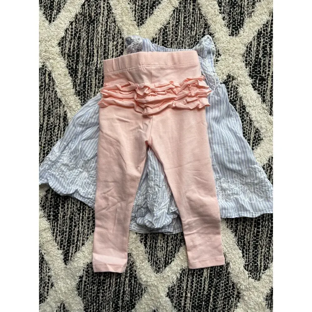 Tahari Baby Blue and Pink Outfit Spring Summer Clothes baby size 6-9mo